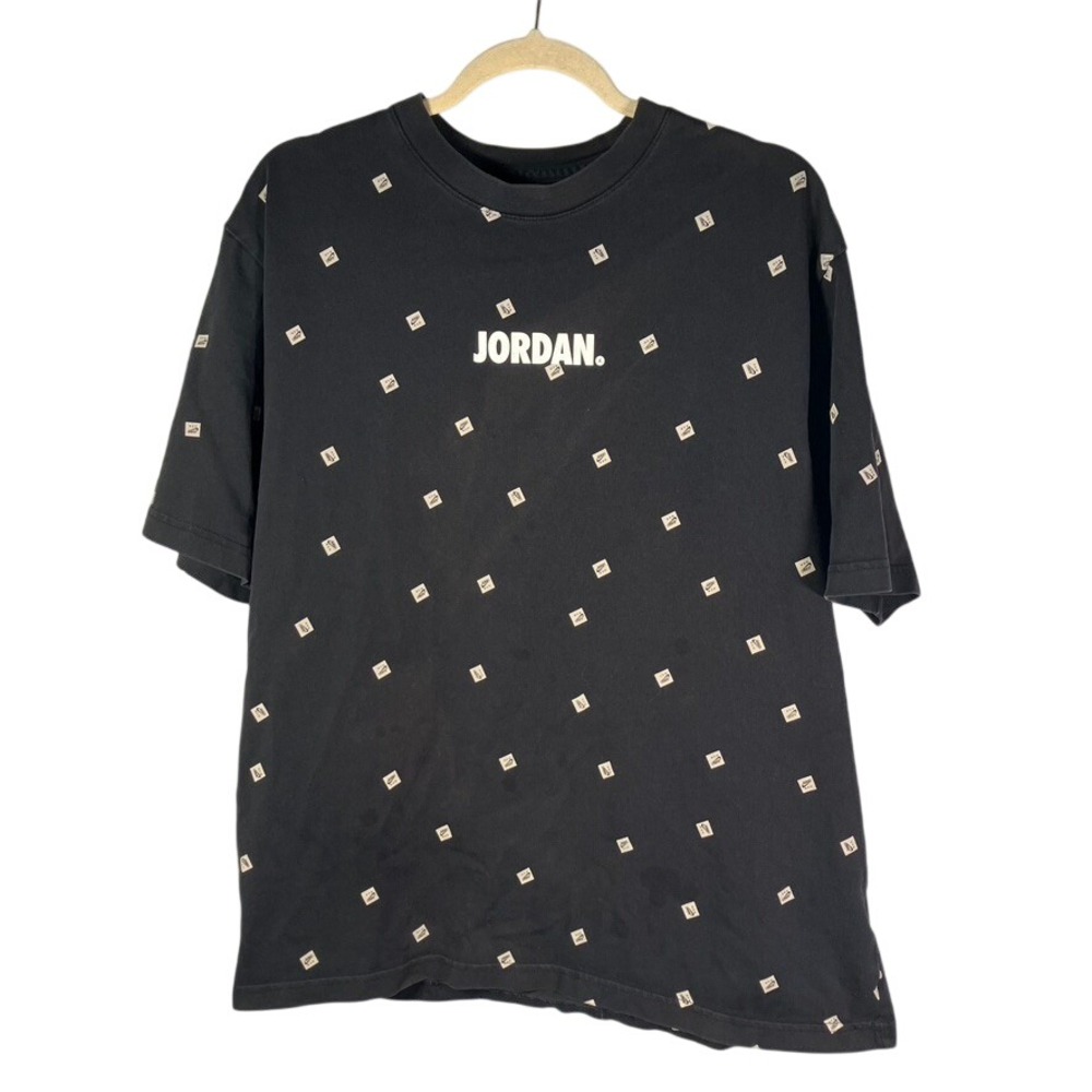 Nike Jordan Men's Black All Over Print Jumpman Logo Short Sleeve T-Shirt Size S